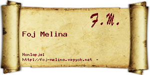 Foj Melina névjegykártya